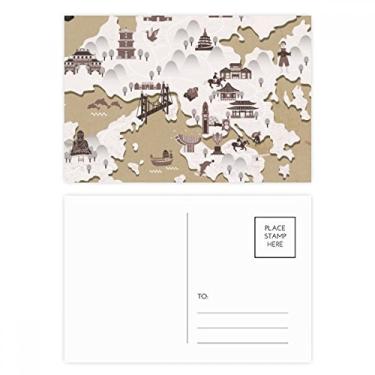 Imagem de Mapa de localização de Hong Kong China conjunto de cartão postal aniversário cartão de agradecimento