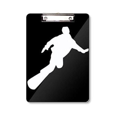 Imagem de Skate esportivo silhueta preta prancheta pasta, bloco de escrita A4