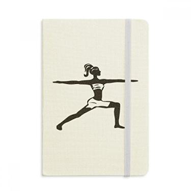 Imagem de Caderno Yoga Girl Keep Healthy Sports Silhouette tecido capa dura diário clássico A5