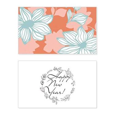 Imagem de Green Orange Flower Plant Paint New Year Festival Greeting Card Bless Message Gift