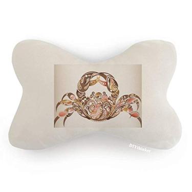 Imagem de DIYthinker Almofada de apoio de cabeça com estampa de caranguejo e organismo marinho para decoração de caranguejo