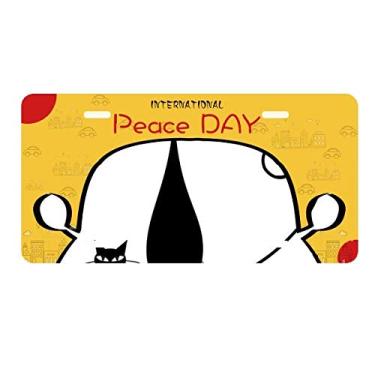 Imagem de DIYthinker Placa de carro com desenho de animal de Halloween família gato preto decoração dia da paz