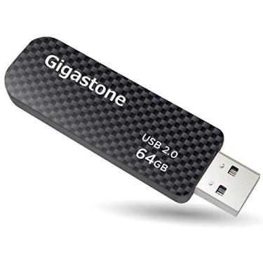 Imagem de GIGASTONE Pen drive V30 64 GB USB 2.0, design retrátil deslizante, pen drive estilo fibra de carbono, desempenho confiável e durável