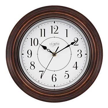 Imagem de La Crosse Technology Relógio de parede de quartzo Evelyn 404-2630W, 30,5 cm, com movimento silencioso, 30,5 cm, marrom
