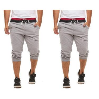 Imagem de Kit 02 Bermudas Masculina de Moletom Saruel Skinny a Pornta Entrega B1-Masculino
