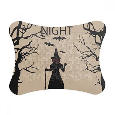 Imagem de Moldura de quebra-cabeça Night Ghost Fear Halloween Abóbora Decoração de imagem Enfeite de jogo de quebra-cabeça