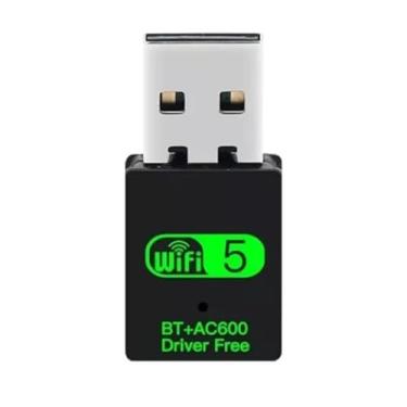 Imagem de Adaptador Para Pc Usb 2x1 Receptor 600mb 5g Wifi + Bluetooth