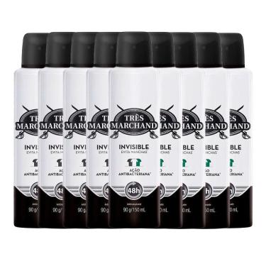 Imagem de Kit Desodorante Aerossol Très Marchand Invisible 150ml - 9 Unidades