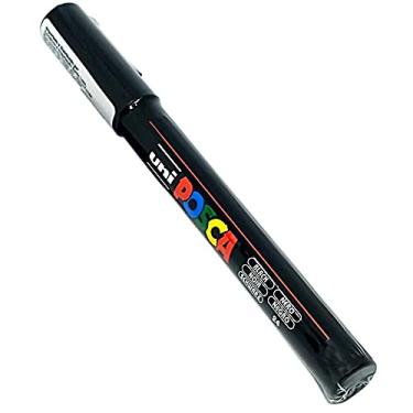 Imagem de POSCA, UNI, Caneta Marcador PC-3M, Ponta Fine, traço de 0,9mm a 1,3mm, Preta, Caixa com 6 unidades