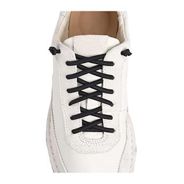 Imagem de VEILLEONG 2 pares de cadarços elásticos sem amarração para tênis, tamanho único para crianças e adultos, 02 pares, preto, 47" ( 120 CM )