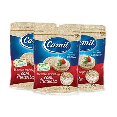 Imagem de Biscoito De Arroz Integral Com Pimenta Camil 150g Com 3 Unidades