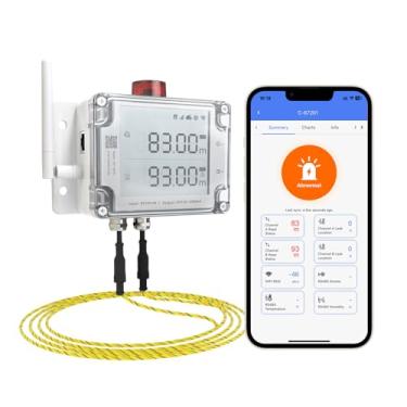 Imagem de UbiBot Detector de vazamento de água WiFi e Ethernet, alertas de vazamento e gotejamento, monitoramento e controle de vazamento 24 horas por dia, 7 dias por semana, exibição de localização de