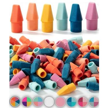 Imagem de Mr. Pen - Toppers de borracha para lápis, pacote com 120, cores vintage, borrachas de tampa, borrachas de lápis, borrachas