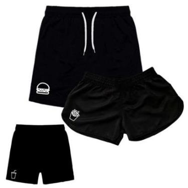 Imagem de Kit Família Short Moda Praia Tactel Pai Mãe e Filho 3 Peças-Feminino