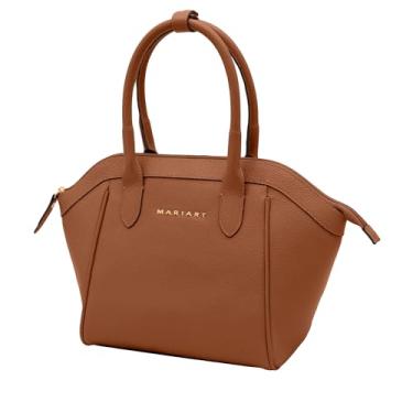 Imagem de Mariart Mini Petúnia Bolsa Shoulder Feminina de Couro Bovino Legítimo (Camel)