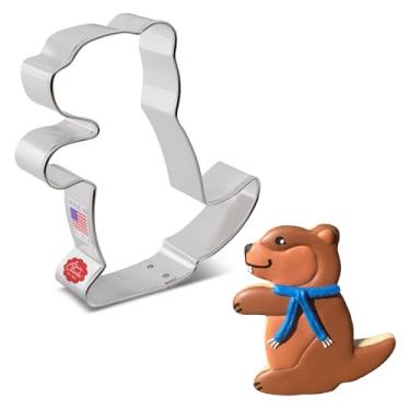 Imagem de Groundhog Cookie Cutter - 10cm - Ann Clark - US Tin Plated Steel