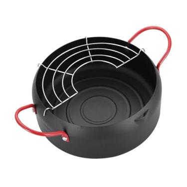 Imagem de Gralara Panela de fritura japonesa com rack de drenagem de óleo, fritadeira de frango tempura para tempura tempura batatas fritas