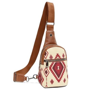 Imagem de Peicees Pequena bolsa tiracolo feminina mini bolsa transversal com compartimentos para cartões, bolsa de peito para meninas, pochete elegante, Vermelho, Mini