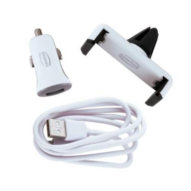 Imagem de Kit automotivo lightning 3 em 1, cabo, carregador e suporte veicular b