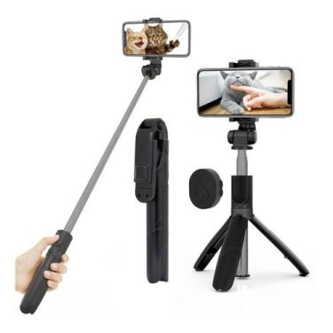 Imagem de Bastão Pau Selfie Tripé Controle Bluetooth Celular 1M - Shopbr
