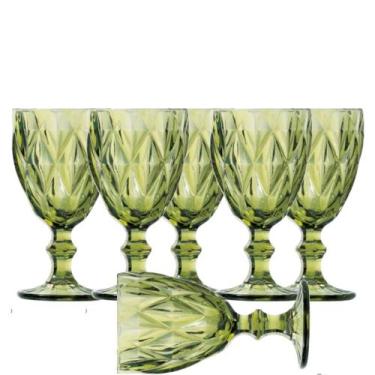 Imagem de Jogo Taças Diamond 6un 300ml para Água ou Vinho, Verde
