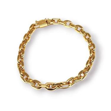 Imagem de Pulseira de Ouro 18K Cadeado 20cm - Elegancy Joias