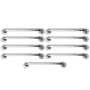 Imagem de Alça Barra De Apoio 50cm Aço Inox Kit 9 Uni Gestante Idoso Cadeirante 