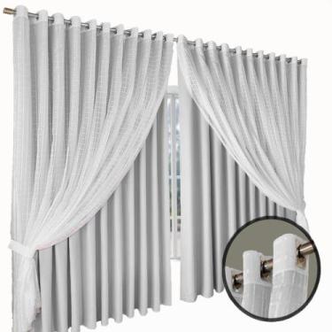 Imagem de cortina blackout Jade corta luz 2,10 x 1,70 quarto branco - Bravin Enx