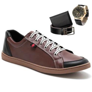 Imagem de Sapatênis Masculino Casual + Carteira + Cinto + Relógio - Carpidera, 4