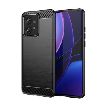 Imagem de Sidande Capa para Motorola Edge 40 Neo, capa para Moto Edge 40 Neo XT2307-1, capa ultrafina com absorção de choque, capa protetora de borracha TPU de fibra de carbono para Motorola Edge 40 Neo 5G