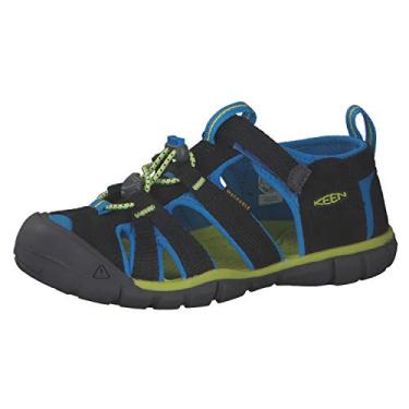 Imagem de KEEN Sandália infantil Seacamp II CNX fechada, Preto/azul brilhante, 11 Little Kid