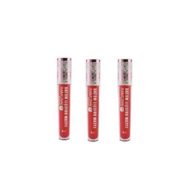 Imagem de Kit 3 Batom Líquido Matte Cor 34 Goiaba 4ml - Ramona Make Up