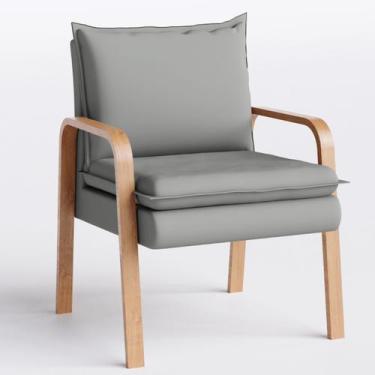 Imagem de Poltrona Decorativa - Suede Cinza Claro - Bela - Home Mobily