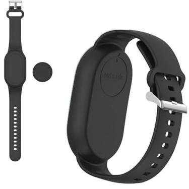 Imagem de Ferbao Pulseira de silicone para Samsung Galaxy SmartTag 2, suporte completo de silicone macio para Samsung Galaxy Smart Tag 2 (preto)