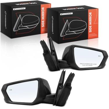 Imagem de A-Premium Par (2) espelhos retrovisores elétricos do lado do motorista e do passageiro - compatível com Chevy Equinox e GMC Terrain - Espelho retrovisor externo externo dobrável manual aquecido com