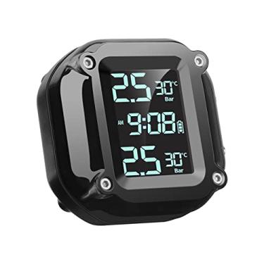 Imagem de GoolRC Sistema de monitoramento de pressão do pneu sem fio para motocicleta com carregamento USB TPMS para motocicleta com 2 sensores externos, visor LCD digital, duas rodas para motocicleta TPMS