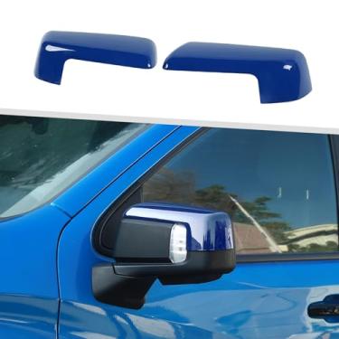 Imagem de Jimen Compatível com Chevrolet Silverado/GMC Sierra 2019-2024, 1 par de capa para espelho retrovisor (azul)