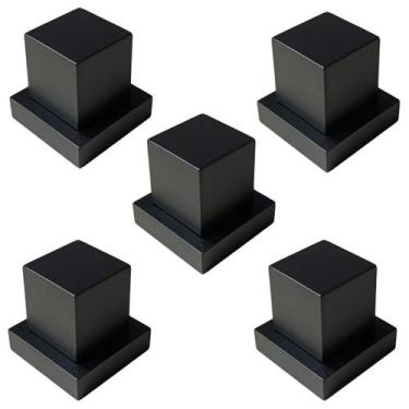 Imagem de Kit 05 Acabamento Metal Quadrado Registro Base Deca Preto - Montelar A