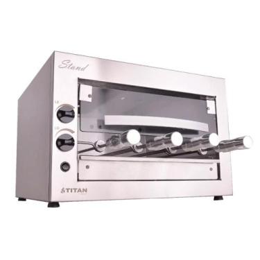 Imagem de Churrasqueira a Gás Natural de Bancada Titan Stand 4 Espetos Giratório