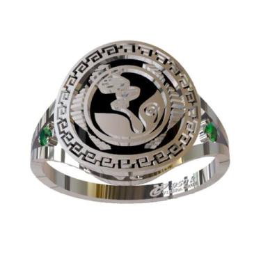 Imagem de Anel De Formatura De Biologia Em Prata 950k - Vieira Cruz Joias, Preto