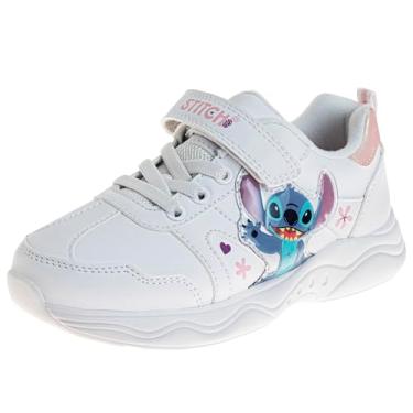 Imagem de Disney Tênis Lilo & Stitch com cadarço leve e respirável – Stitch para meninas e mulheres (tamanhos 11-4 crianças / 5-10 adultos), Branco, 15