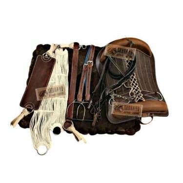 Imagem de Sela Basto Marrom Montaria Completa 13x peças Cavalo Laço - SELARIA SE