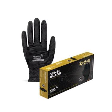 Imagem de Luva Nitrílica Descartável Sensi Black 50 Unidades - Volk do Brasil, M