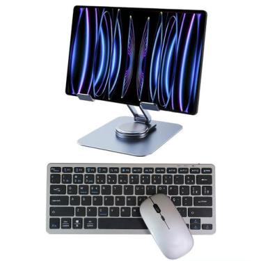 Imagem de Kit Perfeito e Compatível Com IPad 7 / 8 / 9 Suporte + Teclado e Mouse