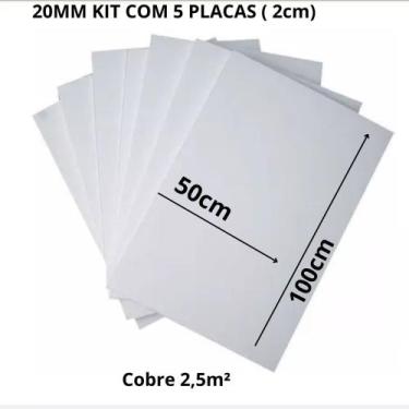 Imagem de Placa de Isopor Isolamento Térmico 1,00 x 0,50 - 20mm (2 cm) - C/5 Uni