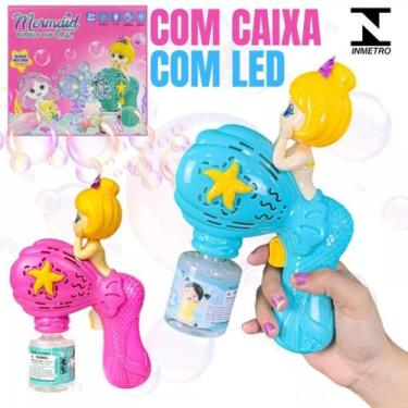 Imagem de Arminha De Bolhas De Sabão Sereia Com Luzes LED - Mermaid, Verde