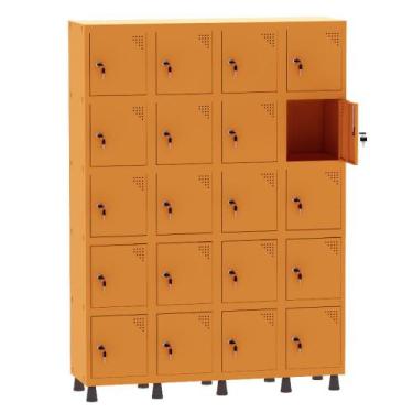Imagem de Armário Guarda Volume Locker Roupeiro 4 Vãos 20 Portas Aço GRF504/20 L