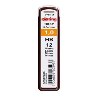 Imagem de rOtring Cabos de substituição para lapiseiras Tikky, 1,0 mm, preto rígido (HB) (S0312700)
