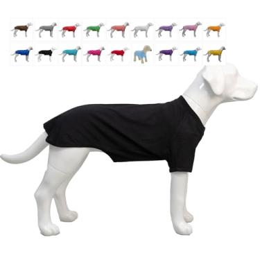 Imagem de Lovelonglong 2019 Trajes de animal de estimação Roupas de cachorro roupas em branco Camisetas para cães grandes médios pequenos 100% algodão 18 coresLovelonglong B-S (for Bulldog -15lbs) preto