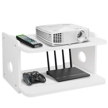 Imagem de BEARUT Prateleira para projetor, prateleira flutuante de parede para projetor, suporte para projetor, suporte de rack de projetor, suporte para projetor, caixa de armazenamento de roteador modem Xbox